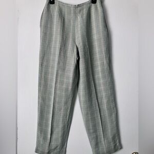 Talbots Vintage Linen Summer Light Plaid Pants